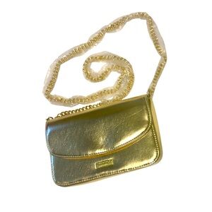 NWT Jimmy Choo Chic Gold Crossbody Bag